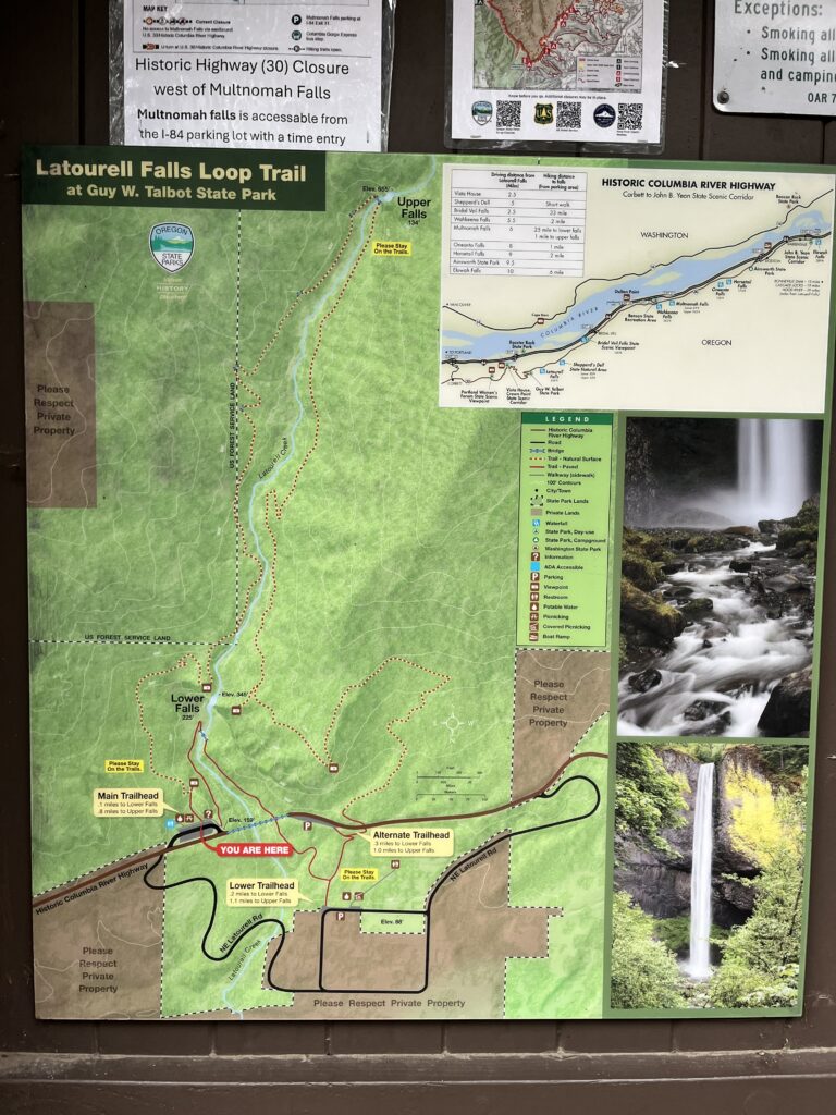 Map of hiking trail