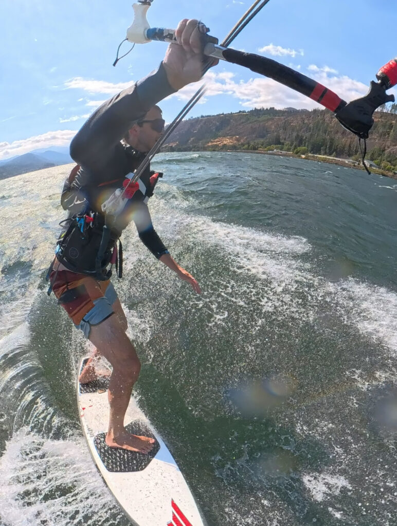 Author kiteboarding